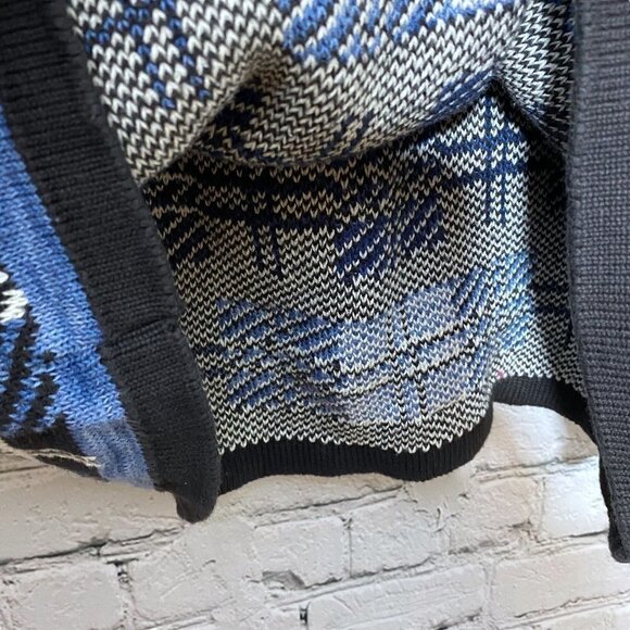 Vintage Womens Sweater Medium Cotton Blue Black Cottagecore NWT Babette Partners - Picture 11 of 11